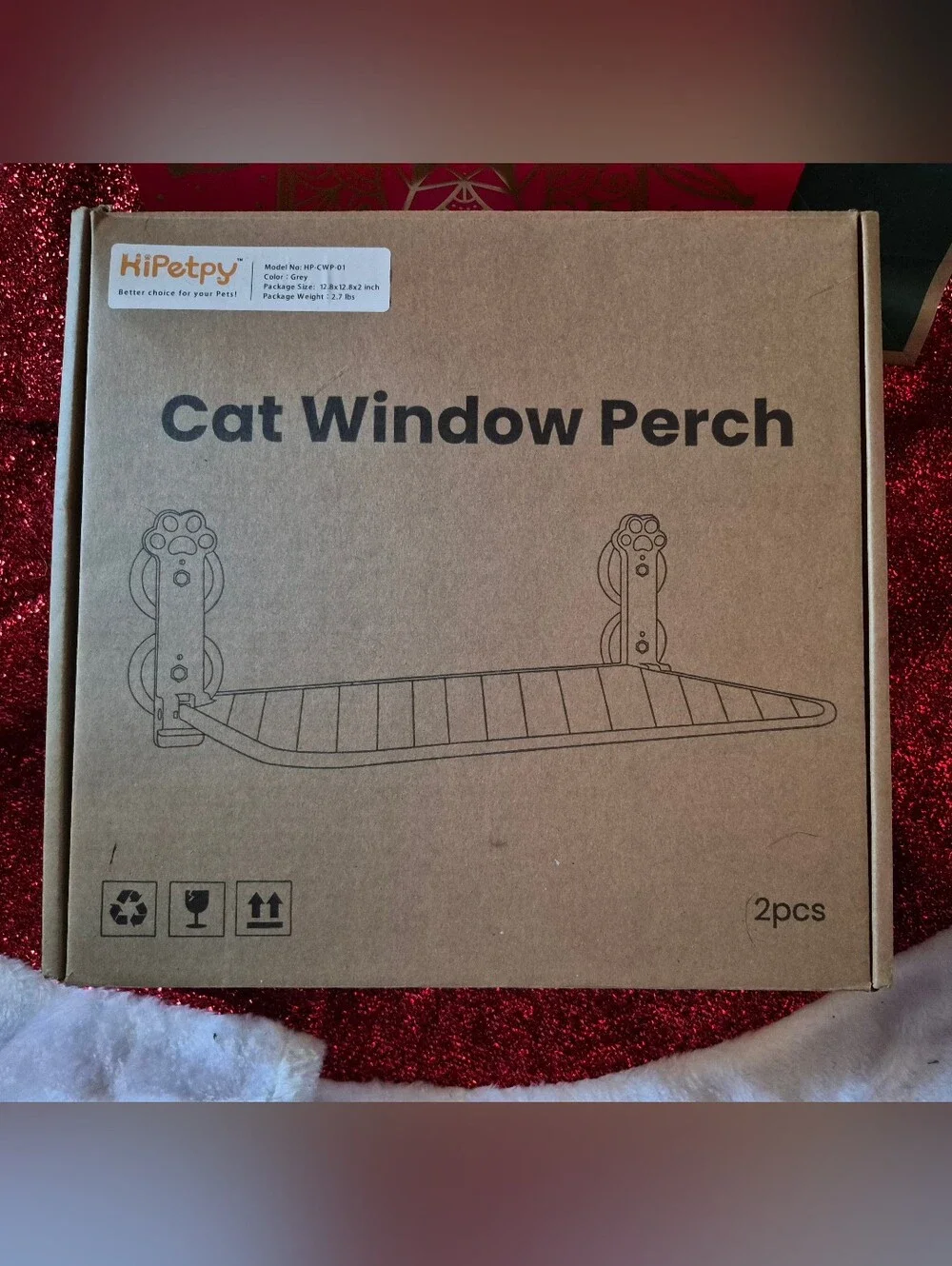 Gray Cat Window Perch - Sunny Spot Shelf for Cats